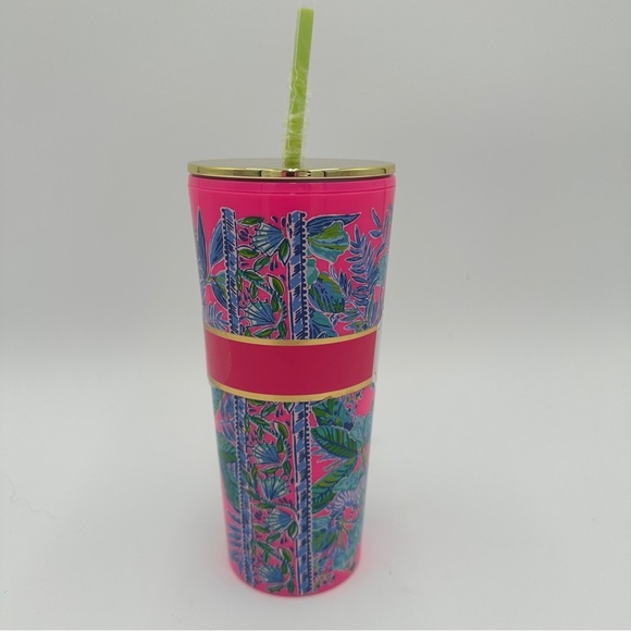 Lilly Pulitzer Earned Stripes Tall Insulated Tumbler 24 Oz New Beach Summer - Picture 2 of 4